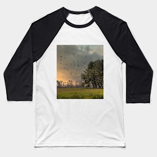 Nature sunrise with birds in flight Baseball T-Shirt